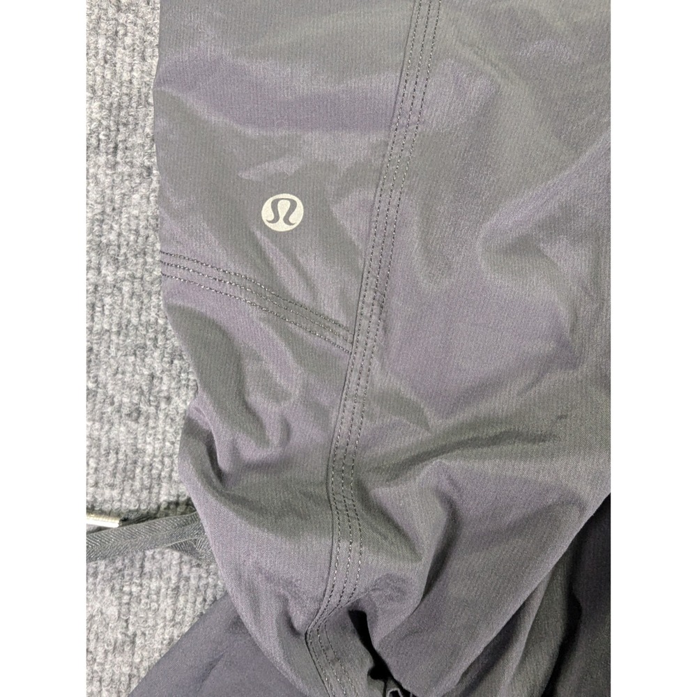 Lululemon Dance Studio Crop Pants Gray Ruched Joggers Size 8 Drawstring Pockets - Picture 3 of 6